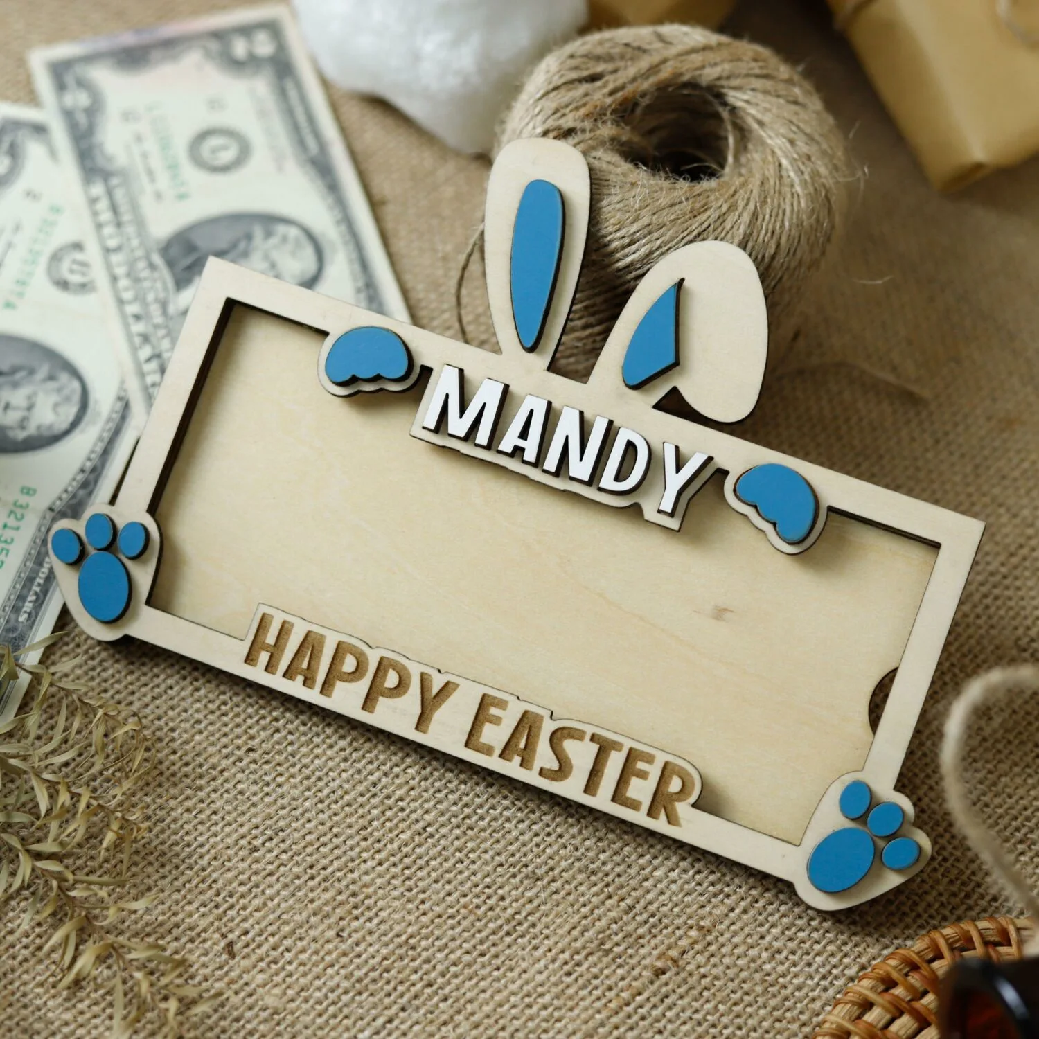 Personalized Rabbit Money Bag | Personalized Rabbit Money Bag for Spring Holidays | Perfect Gift for Easter and Spring | Cute Rabbit Money Bag | Custom Easter Souvenir - Image 5