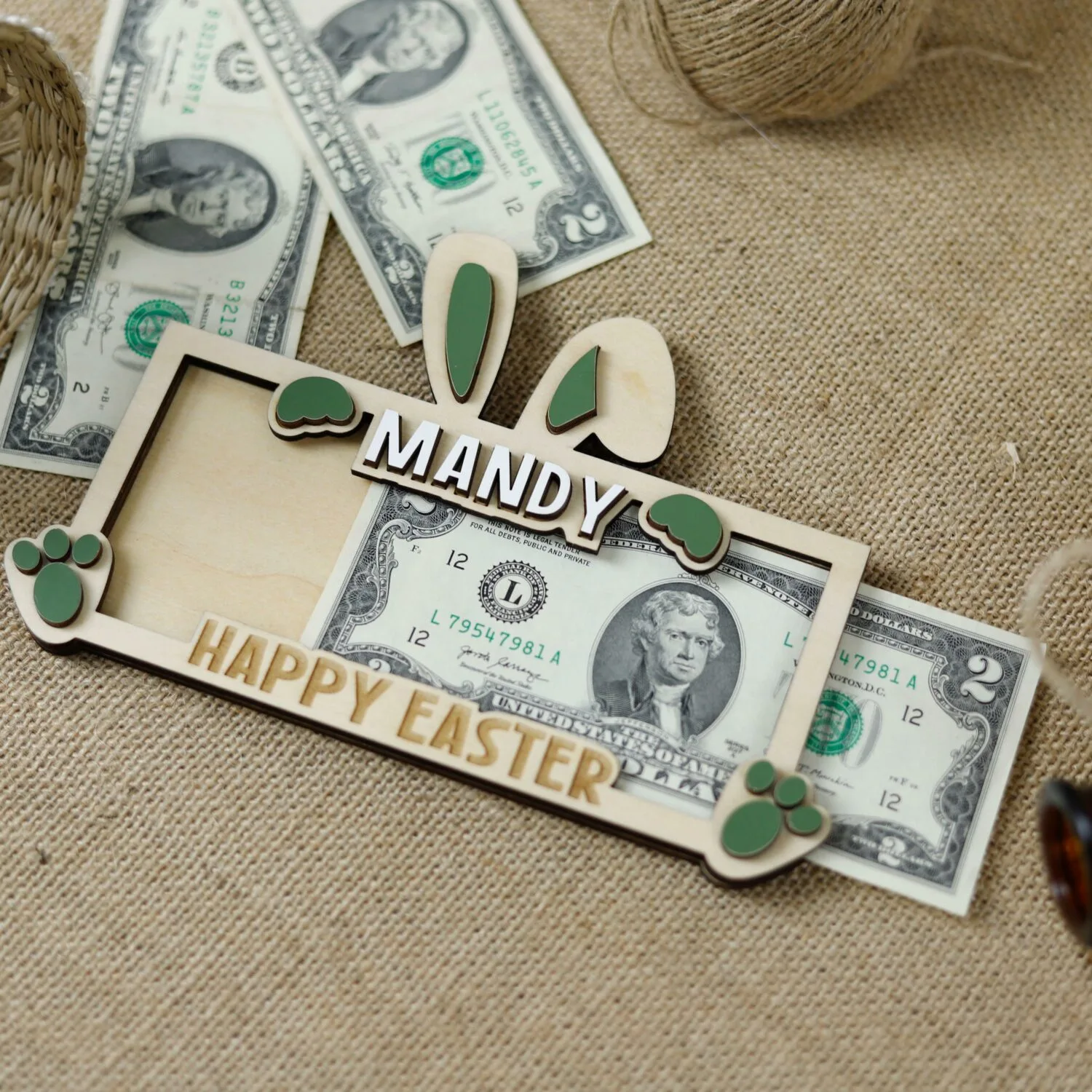 Personalized Rabbit Money Bag | Personalized Rabbit Money Bag for Spring Holidays | Perfect Gift for Easter and Spring | Cute Rabbit Money Bag | Custom Easter Souvenir - Image 7