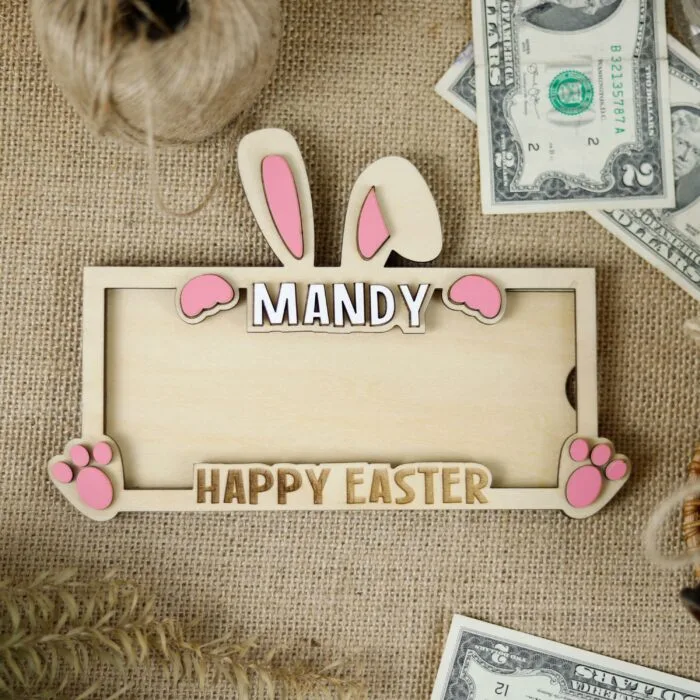 Personalized Bunny Money Holder - Adorable Easter Cash Gift Keepsake