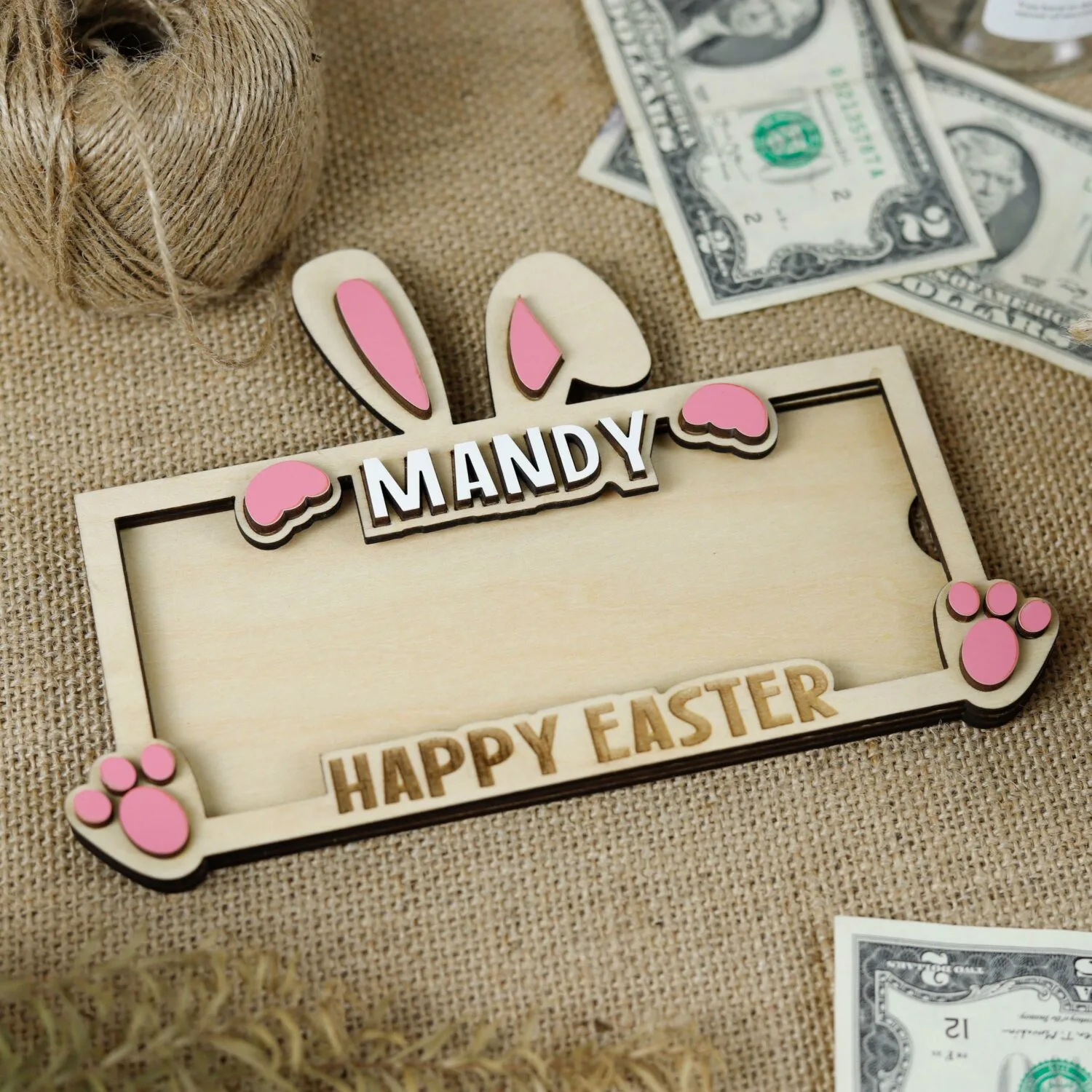 Personalized Rabbit Money Bag | Personalized Rabbit Money Bag for Spring Holidays | Perfect Gift for Easter and Spring | Cute Rabbit Money Bag | Custom Easter Souvenir - Image 6