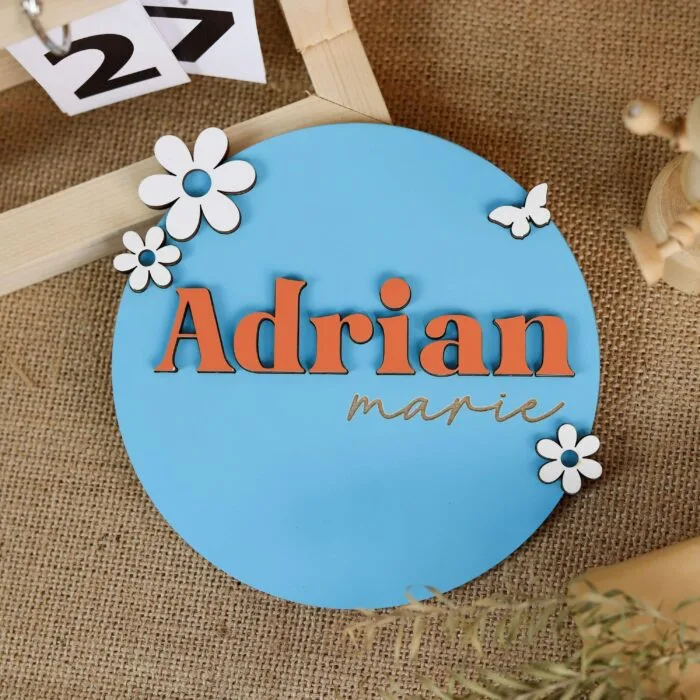 Personalized Colorful Milestone Cards for Newborn Baby - Custom Wooden Disc Keepsake Set