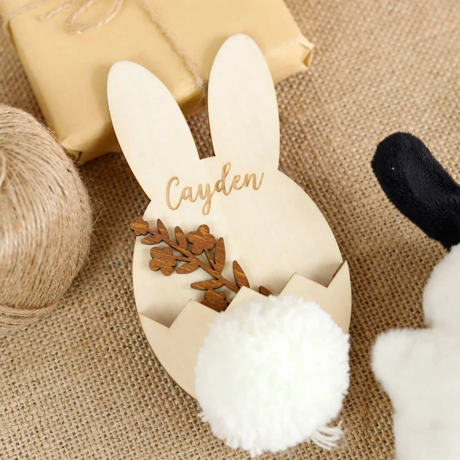 Personalized Easter Basket Tags | Custom Bunny Name Tags for Easter & Spring Gifts | Personalized Bunny Accents for Any Celebration | Custom Wooden Bunny Ornaments - Image 9