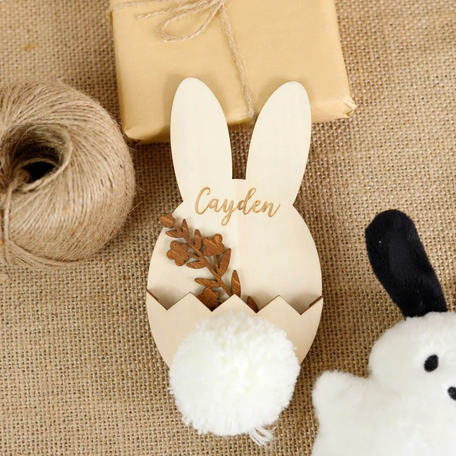 Personalized Easter Basket Tags | Custom Bunny Name Tags for Easter & Spring Gifts | Personalized Bunny Accents for Any Celebration | Custom Wooden Bunny Ornaments - Image 4