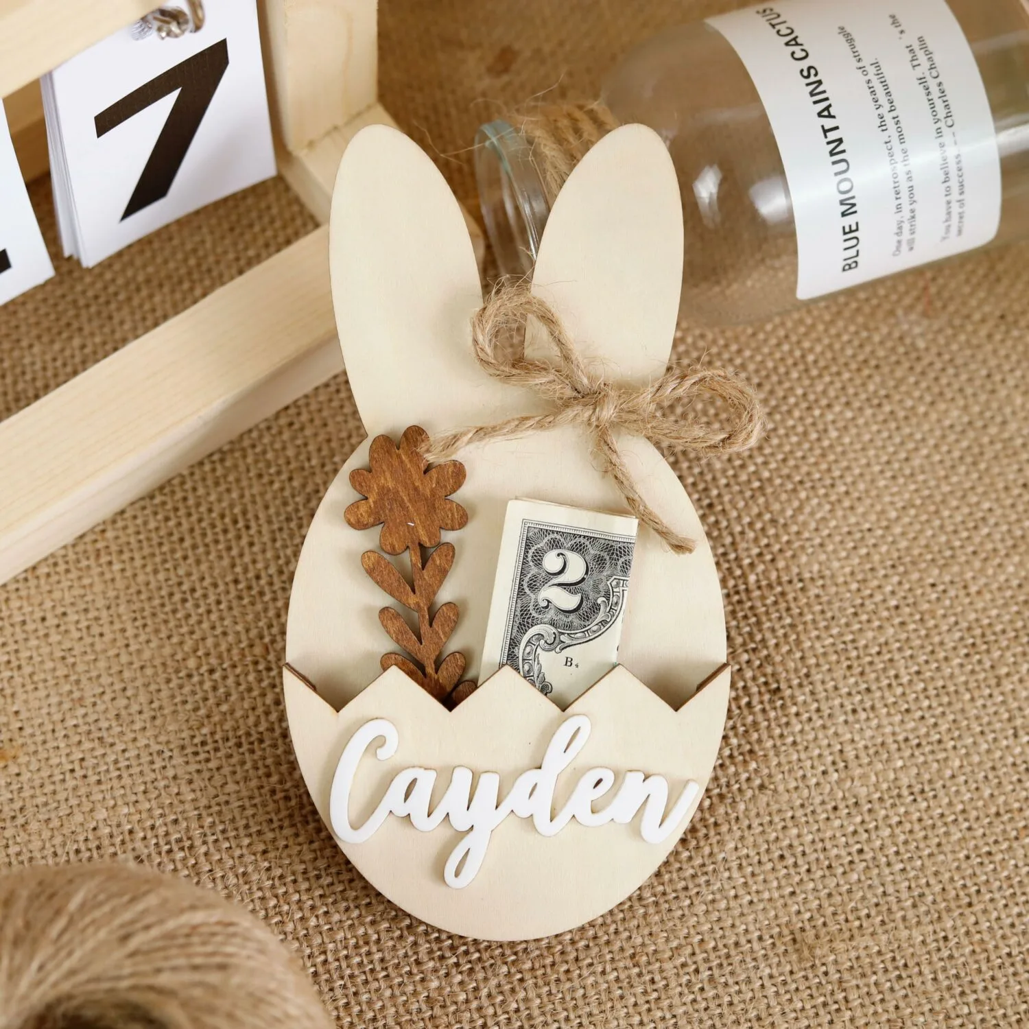 Personalized Easter Basket Tags | Custom Bunny Name Tags for Easter & Spring Gifts | Personalized Bunny Accents for Any Celebration | Custom Wooden Bunny Ornaments - Image 7
