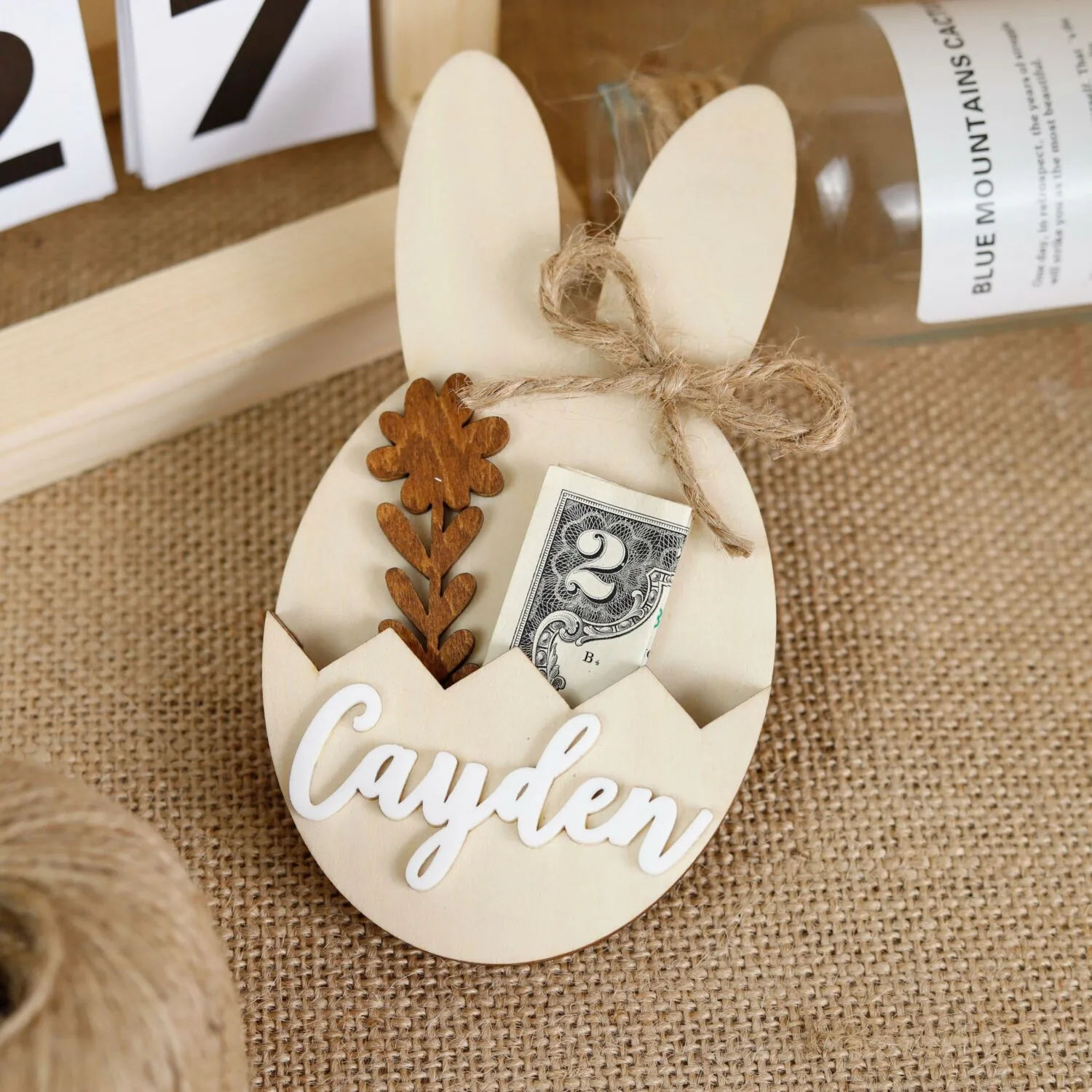 Personalized Easter Basket Tags | Custom Bunny Name Tags for Easter & Spring Gifts | Personalized Bunny Accents for Any Celebration | Custom Wooden Bunny Ornaments - Image 8