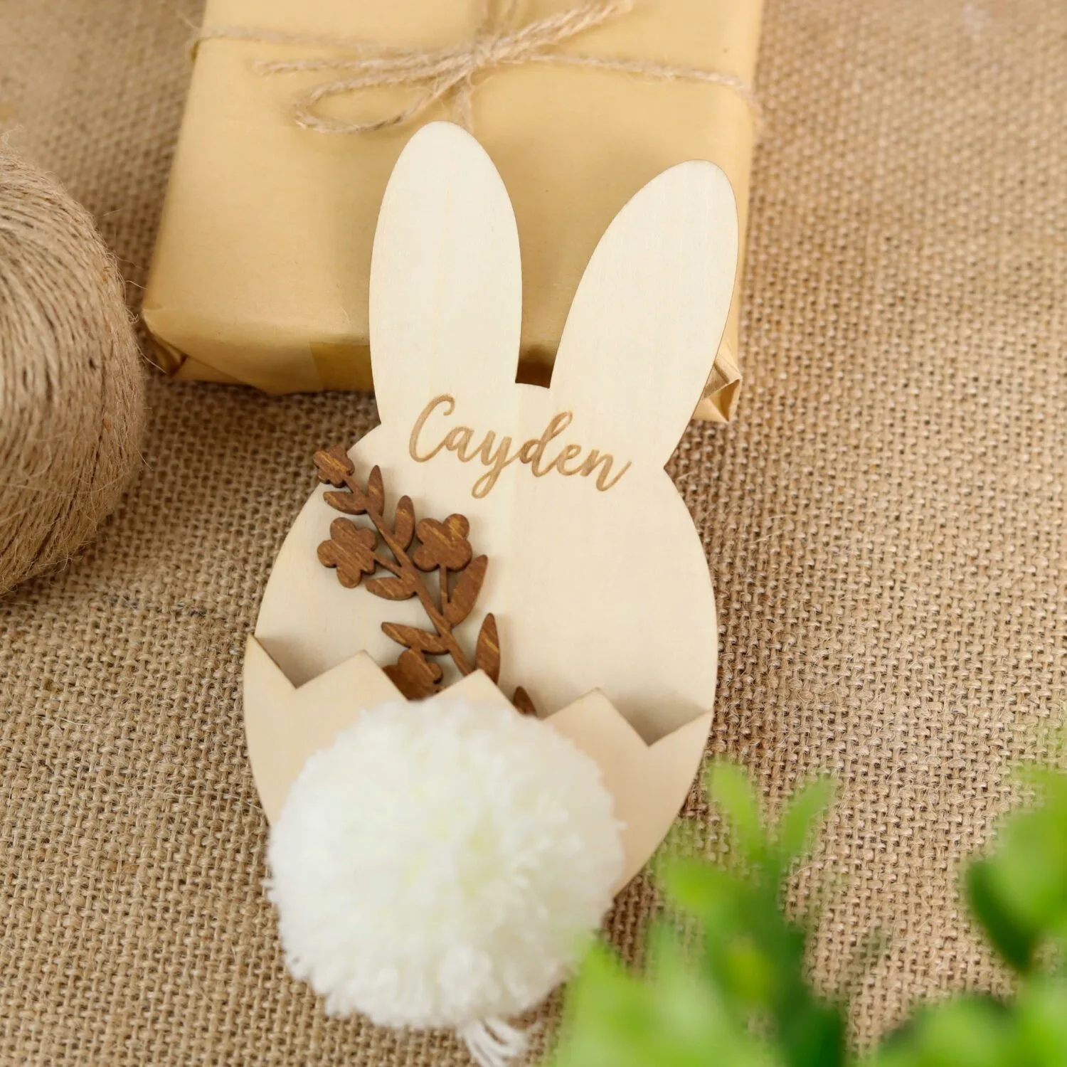Personalized Easter Basket Tags | Custom Bunny Name Tags for Easter & Spring Gifts | Personalized Bunny Accents for Any Celebration | Custom Wooden Bunny Ornaments - Image 11