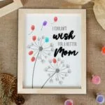 Personalized Dandelion Fingerprint Art Sign - A Mother’s Day Wish Keepsake