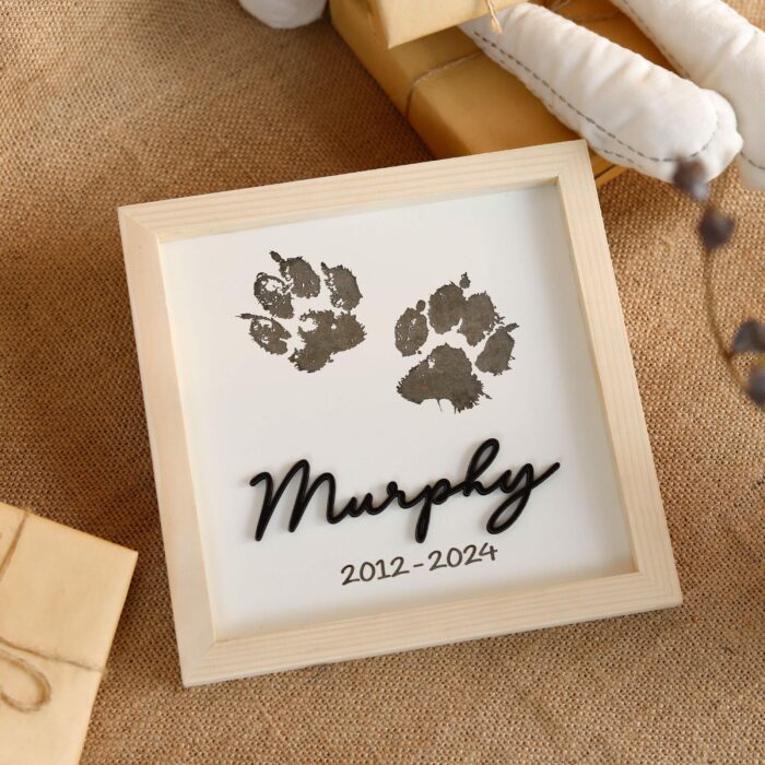 Engraved Pet Pawprint Plaque | Custom Wooden Memorial Plaques From Photos | Gifts For Loss Of Pets - Image 7