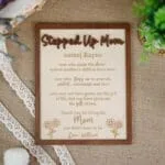 Personalized Stepped Up Mom Wood Sign - Custom Mother’s Day Bonus Mom Gift