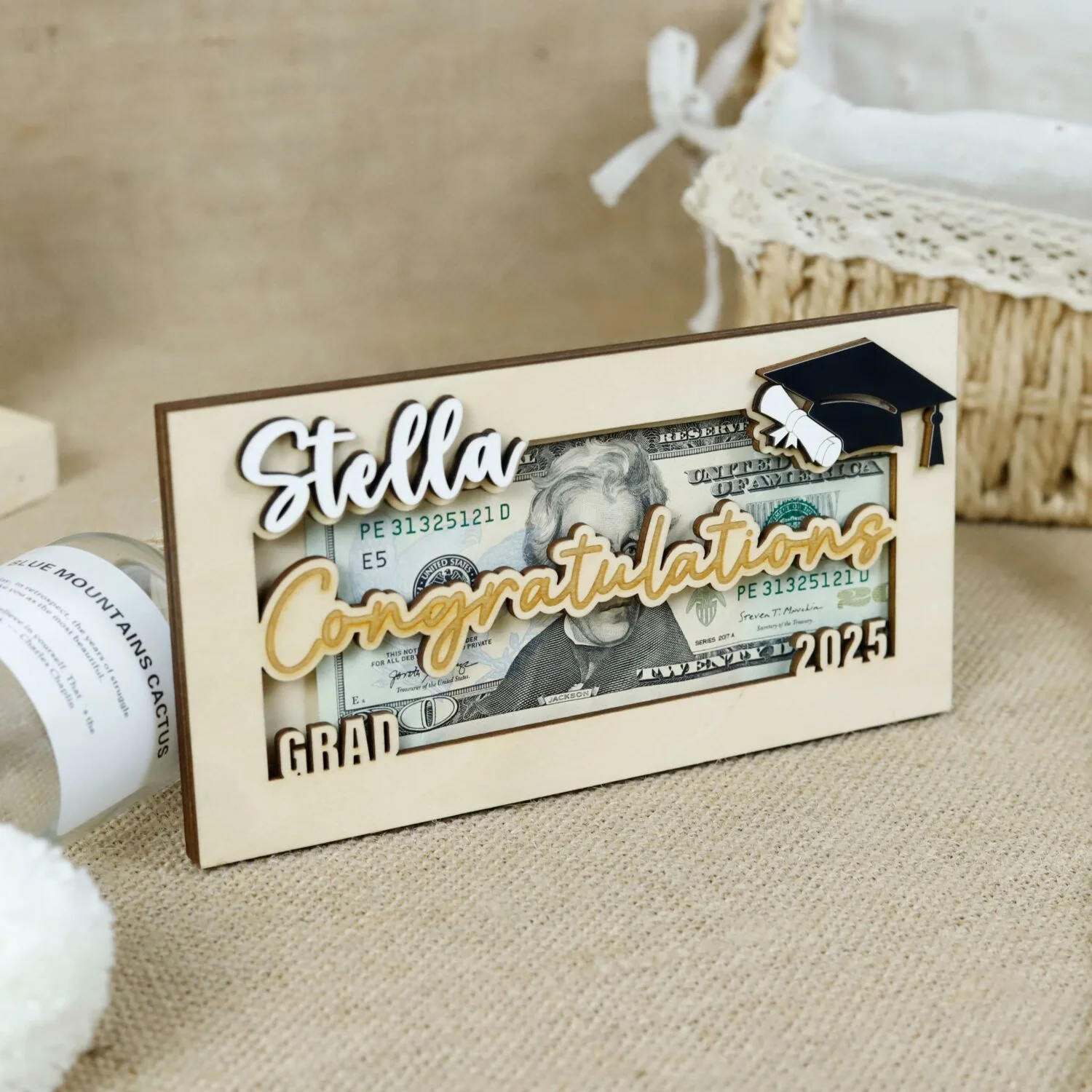 Personalized 2025 Graduation Money Bag | Personalized 2025 Graduation Money Bag | Personalized Wooden Souvenir - Image 10