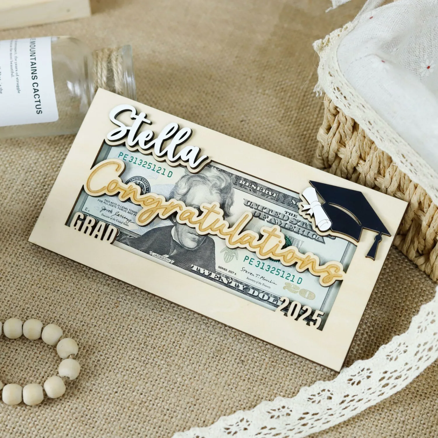 Personalized 2025 Graduation Money Bag | Personalized 2025 Graduation Money Bag | Personalized Wooden Souvenir - Image 7