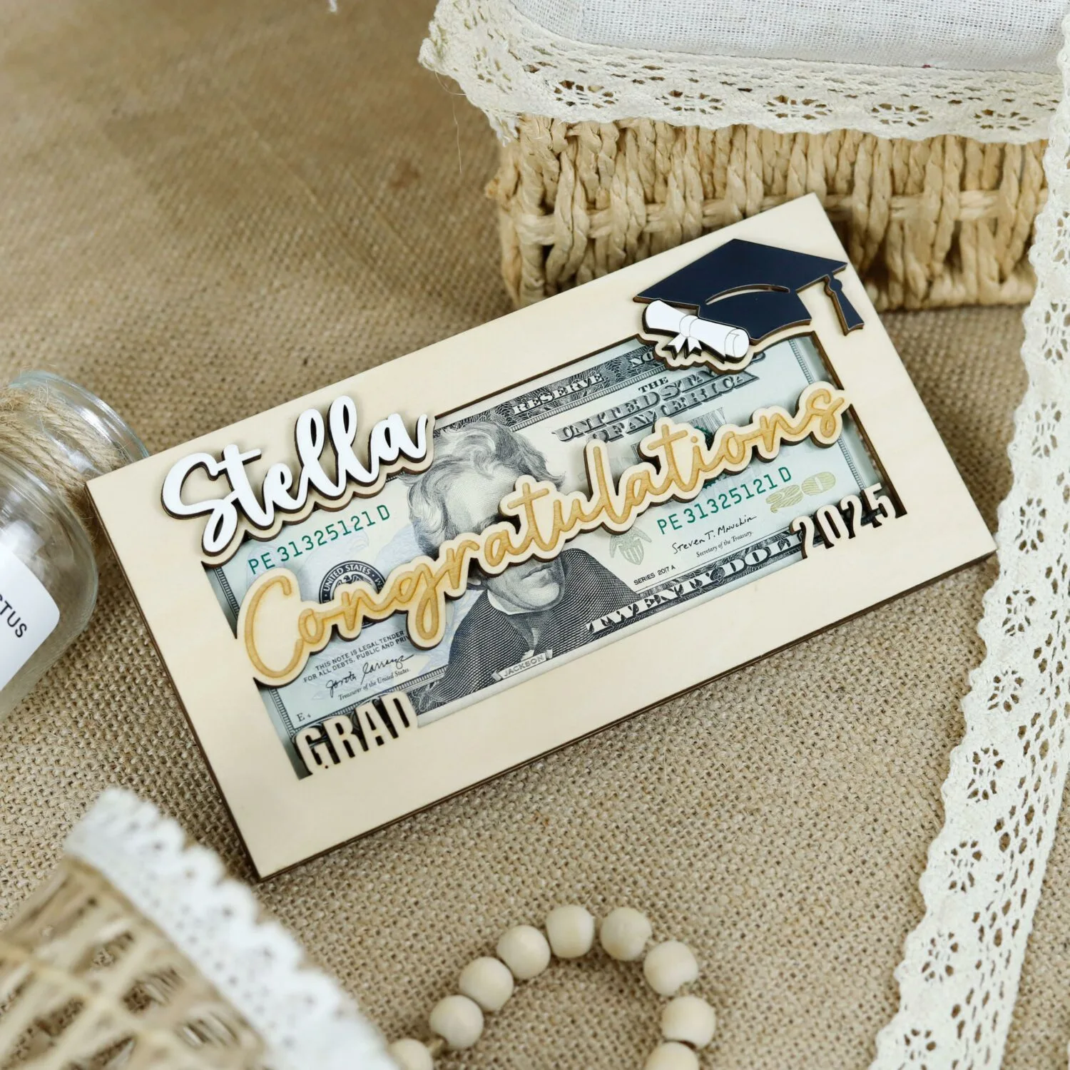 Personalized 2025 Graduation Money Bag | Personalized 2025 Graduation Money Bag | Personalized Wooden Souvenir - Image 9