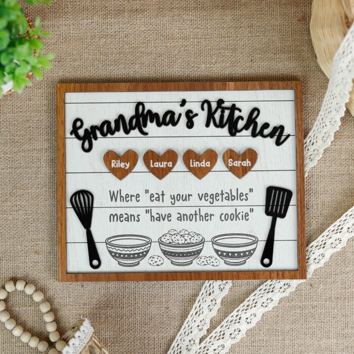 Personalized Grandma Nana Bakery Wooden Sign| Custom Kitchen Decor With Nicknames & Family Names | Rustic Handcrafted Gift For Baking Lovers - Image 8