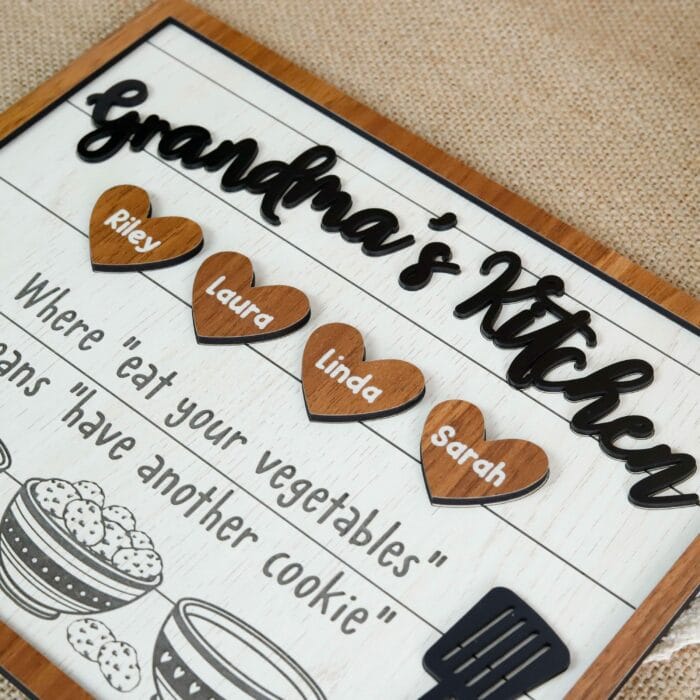 Personalized Grandma Nana Bakery Wooden Sign| Custom Kitchen Decor With Nicknames & Family Names | Rustic Handcrafted Gift For Baking Lovers - Image 7