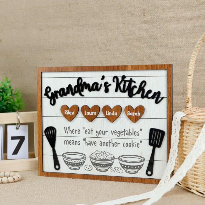 Personalized Grandma Nana Bakery Wooden Sign| Custom Kitchen Decor With Nicknames & Family Names | Rustic Handcrafted Gift For Baking Lovers - Image 6