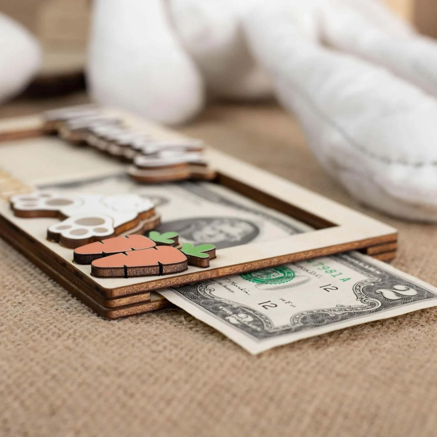 Personalized Bunny Money Bag | Fun Easter Gifts for All Ages | Customizable Easter Bunny Money Bag | Personalized Wooden Souvenir - Image 11