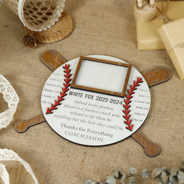 Personalized Baseball Coach Gift Plaque | Custom Team Thank You Keepsake with Multi-Layer Design | End-of-Season & Appreciation Gift - Image 7