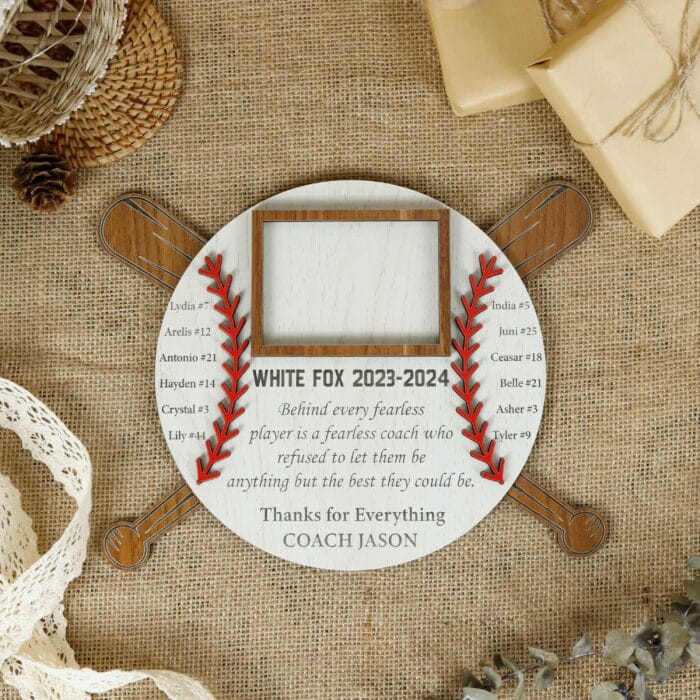 Personalized Baseball Coach Gift Plaque | Custom Team Thank You Keepsake with Multi-Layer Design | End-of-Season & Appreciation Gift - Image 6