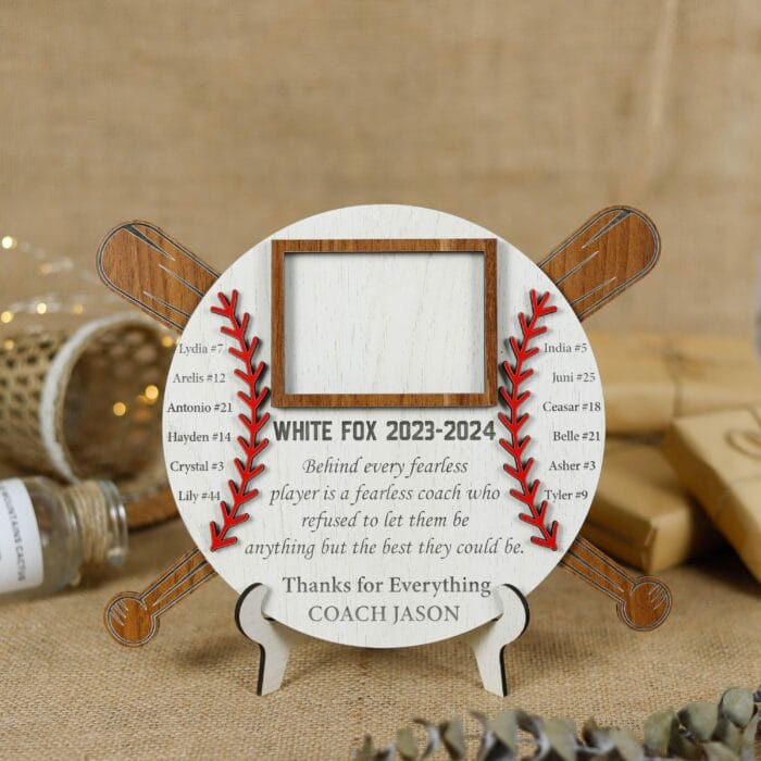 Personalized Baseball Coach Gift Plaque - Custom Team Thank You Keepsake