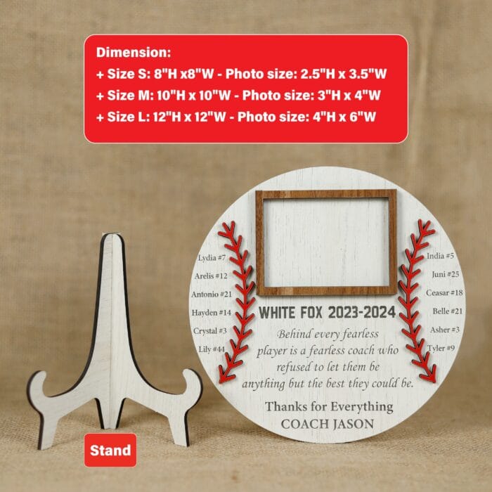 Personalized Baseball Coach Photo Frame | Custom Team Keepsake with Multi-Layer Design | End-of-Season & Appreciation Gift - Image 10