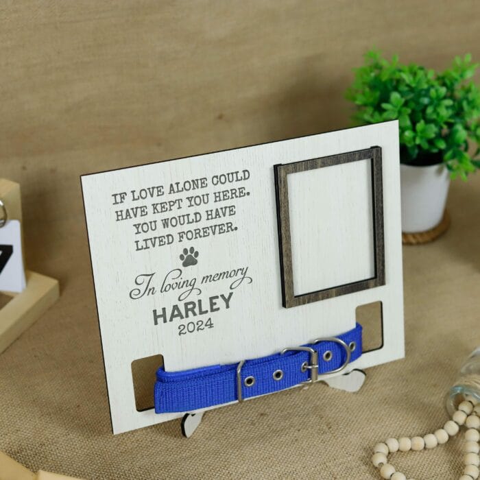 Personalized Pet Photo Collar Holder | Custom Wood Keepsake Plaque for Dog & Cat Lovers - Image 4