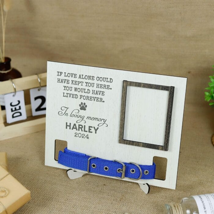 Personalized Pet Photo Collar Holder | Custom Wood Keepsake Plaque for Dog & Cat Lovers - Image 9