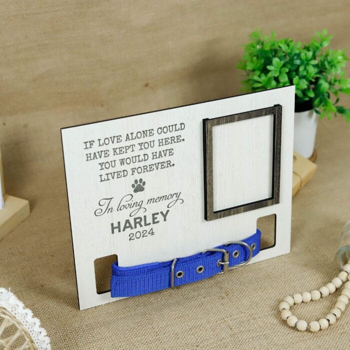 Personalized Pet Photo Collar Holder | Custom Wood Keepsake Plaque for Dog & Cat Lovers - Image 7