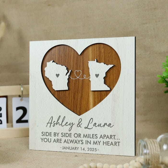 Personalised 3D Wooden Long Distance Love Sign | Custom Keepsake for Couples | Romantic Wall Art & Gift - Image 10