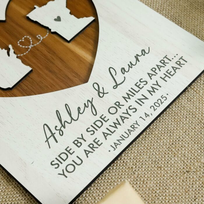 Personalised 3D Wooden Long Distance Love Sign | Custom Keepsake for Couples | Romantic Wall Art & Gift - Image 6