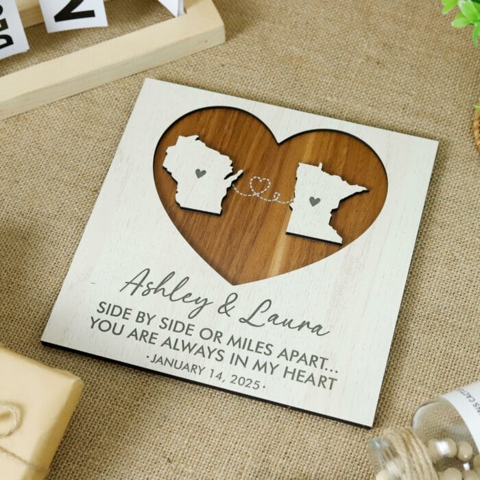 Personalised 3D Wooden Long Distance Love Sign | Custom Keepsake for Couples | Romantic Wall Art & Gift - Image 3