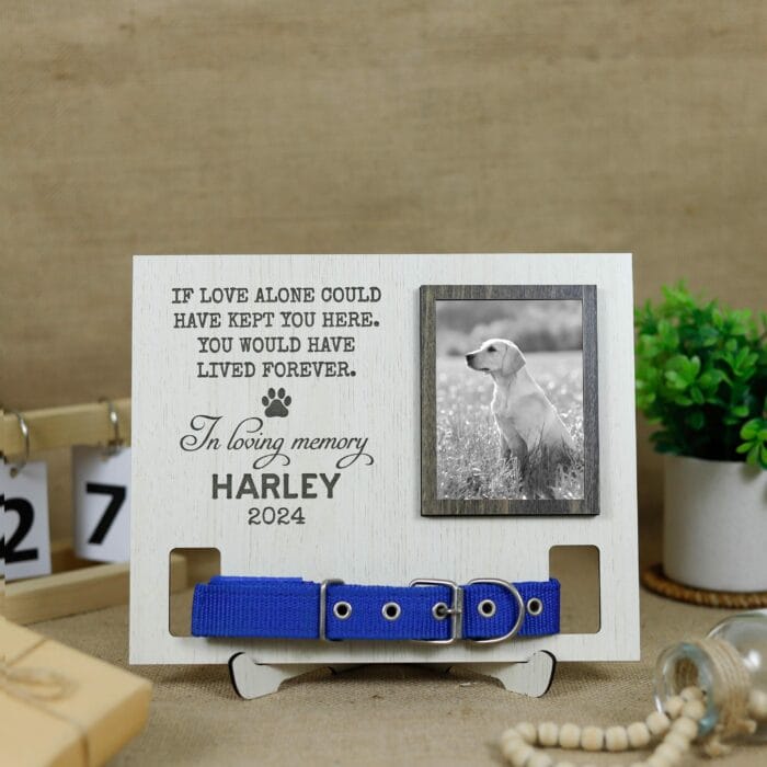 Personalized Pet Photo Collar Holder - Custom 4-Inch Pet Keepsake Sign