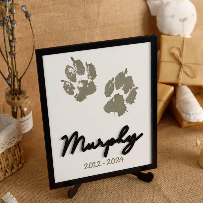 Custom Pet Pawprint Name Plates | Custom Pet Memorial Ornaments | Premium Engraved MDF Ornaments - Image 8