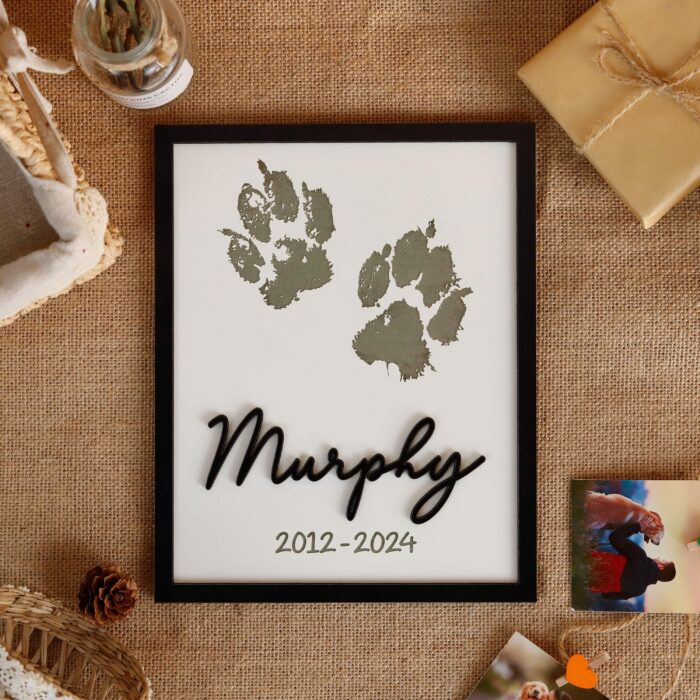 Custom Pet Pawprint Name Plates | Custom Pet Memorial Ornaments | Premium Engraved MDF Ornaments - Image 5