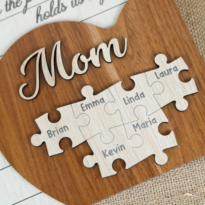 Custom Mom & Grandma 3D Heart Puzzle Sign | Personalized Wooden Keepsake With Names & Messages | Handcrafted Gift For Mother's Day, Birthdays, Anniversaries - Image 6