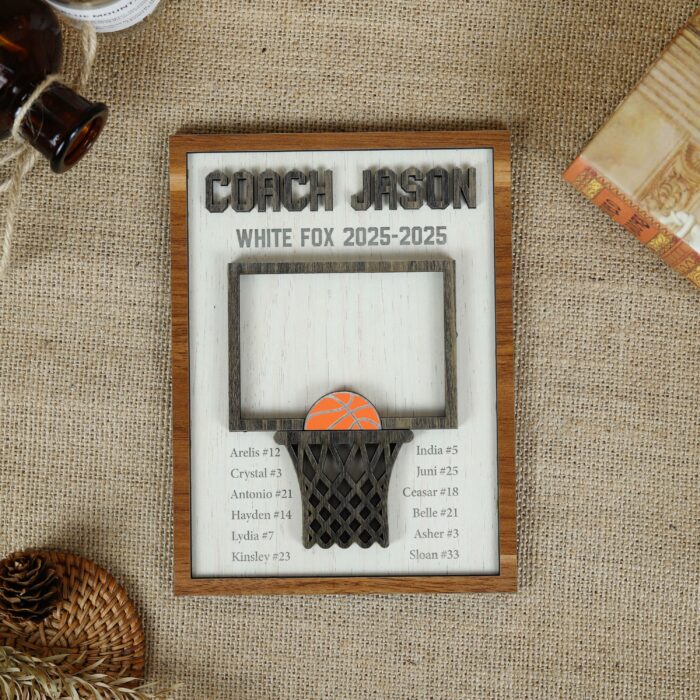 Basketball Coach Appreciation Plaque | Custom Wood Sign With Team Name | End-of-Season Gift - Image 8