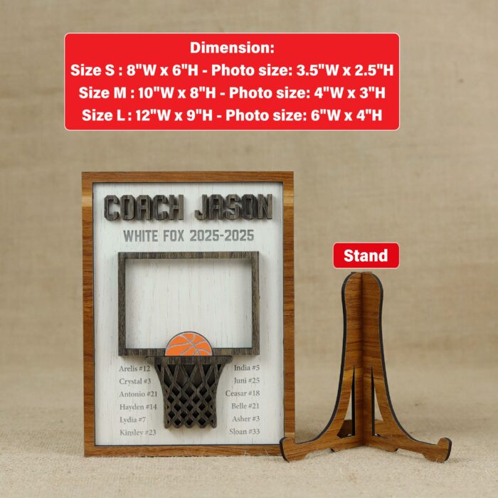 Basketball Coach Appreciation Plaque | Custom Wood Sign With Team Name | End-of-Season Gift - Image 10