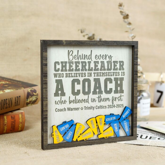 Personalized Cheer Shaker Sign | Custom Cheerleading Team Spirit Decor | Unique Gift For Cheerleaders & Coaches - Image 3