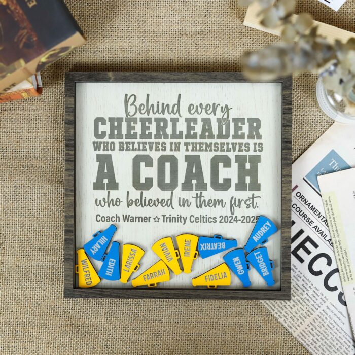 Personalized Cheer Shaker Sign | Custom Cheerleading Team Spirit Decor | Unique Gift For Cheerleaders & Coaches - Image 4