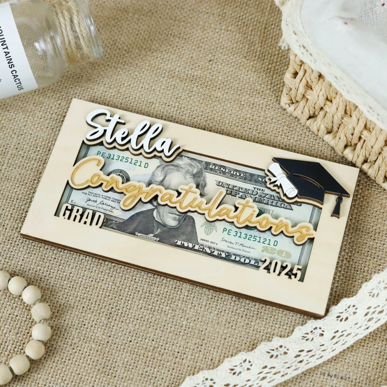 Personalized 2025 Graduation Money Bag | Personalized 2025 Graduation Money Bag | Personalized Wooden Souvenir - Image 6