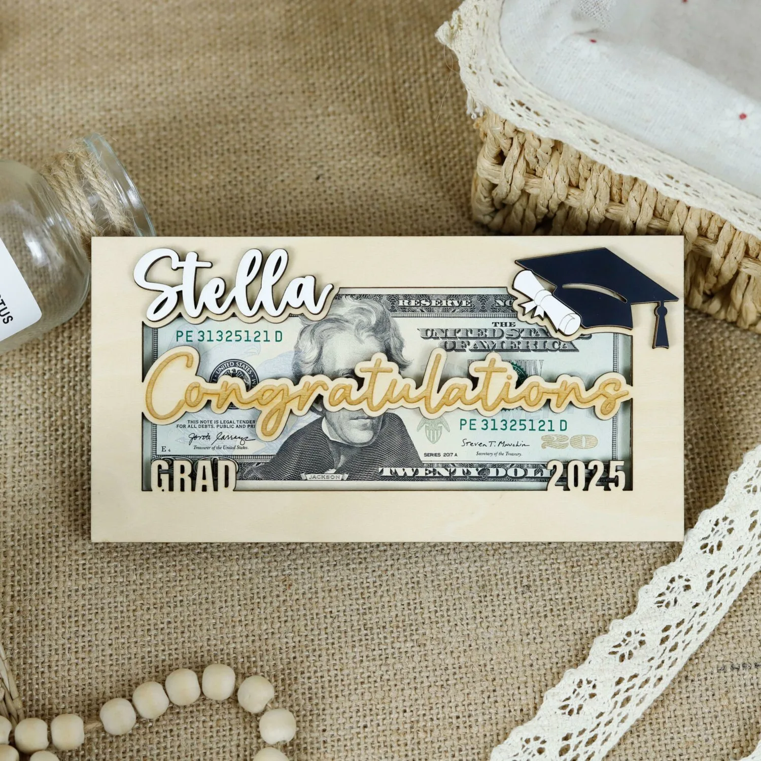 Personalized 2025 Graduation Money Bag | Personalized 2025 Graduation Money Bag | Personalized Wooden Souvenir - Image 8
