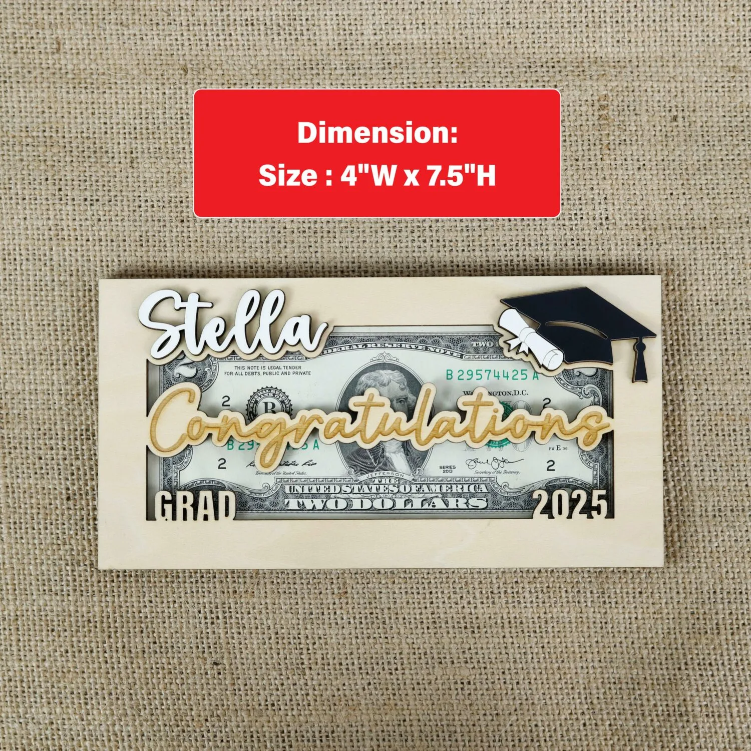 Personalized 2025 Graduation Money Bag | Personalized 2025 Graduation Money Bag | Personalized Wooden Souvenir - Image 3