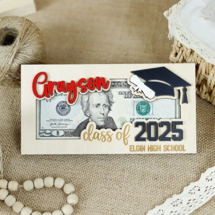 Personalized 2025 Graduation Money Holder Frame - Custom Cash Gift Keepsake