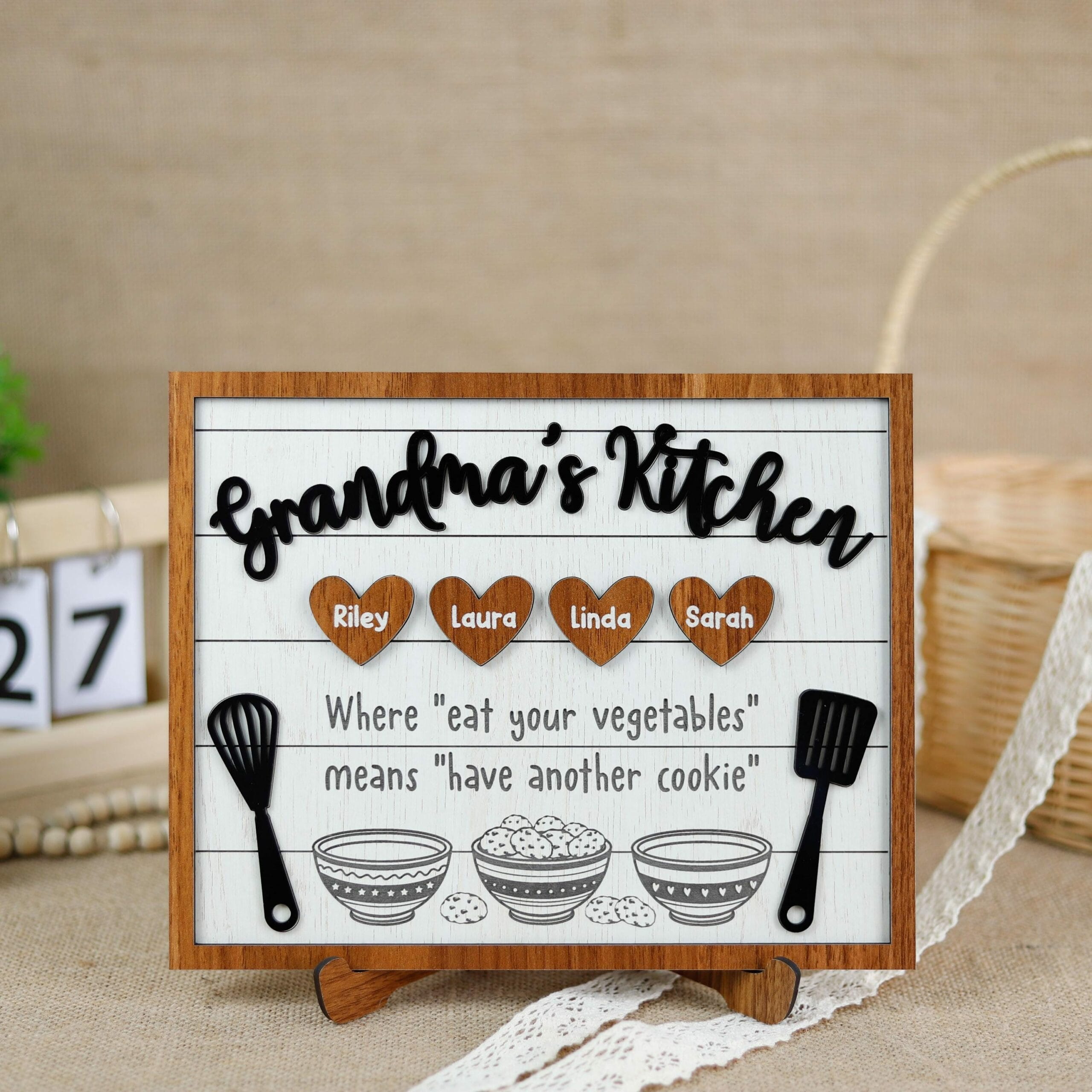 Personalized Grandma Nana Bakery Wood Sign - Custom Kitchen Decor Gift