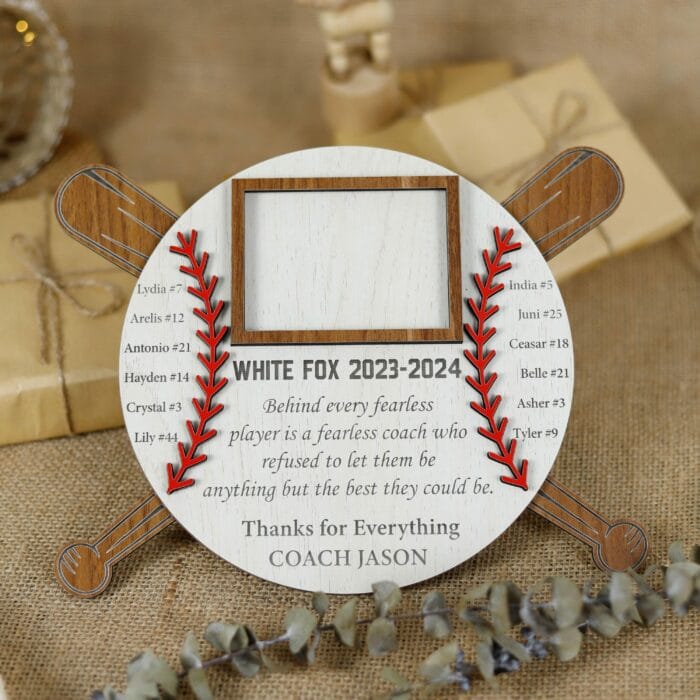 Personalized Baseball Coach Gift Plaque | Custom Team Thank You Keepsake with Multi-Layer Design | End-of-Season & Appreciation Gift - Image 4