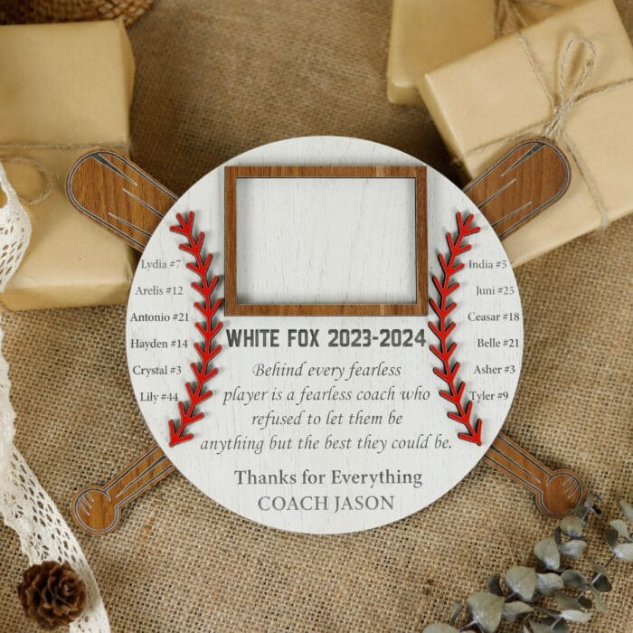 Personalized Baseball Coach Gift Plaque | Custom Team Thank You Keepsake with Multi-Layer Design | End-of-Season & Appreciation Gift - Image 3