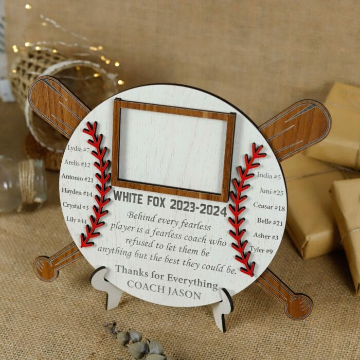 Personalized Baseball Coach Gift Plaque | Custom Team Thank You Keepsake with Multi-Layer Design | End-of-Season & Appreciation Gift - Image 9