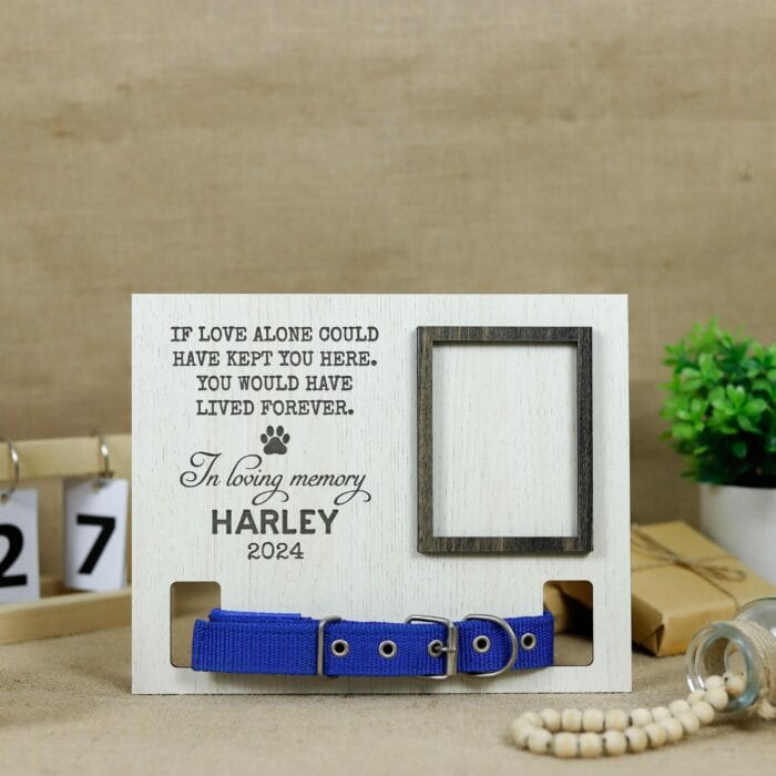 Personalized Pet Photo Collar Holder | Custom Wood Keepsake Plaque for Dog & Cat Lovers - Image 3