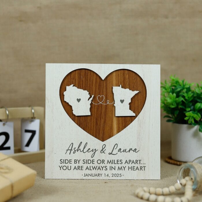 Personalised 3D Wooden Long Distance Love Sign | Custom Keepsake for Couples | Romantic Wall Art & Gift - Image 7