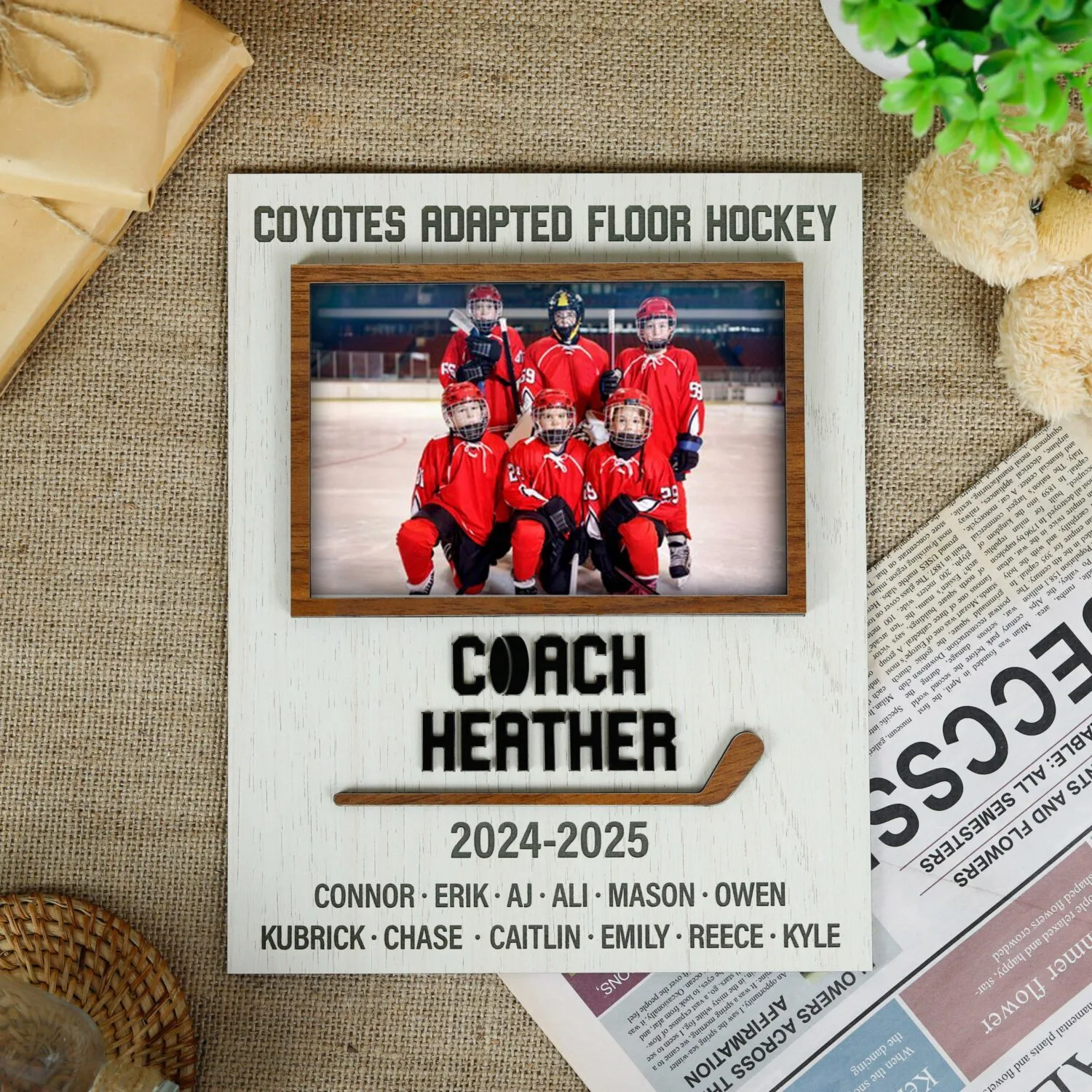 Personalized Hockey Coach Ice Plaque - A Winning Rink Keepsake