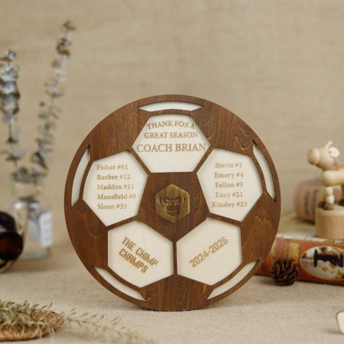 Personalized Soccer Coach Thank You Plaque | Custom Premium Wooden Team Gifts with Name Engraved | End of Season Coach Appreciation - Image 3